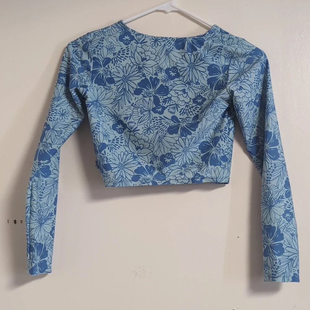 Art Class Girls‎ Blue Floral Swim Top Size Large